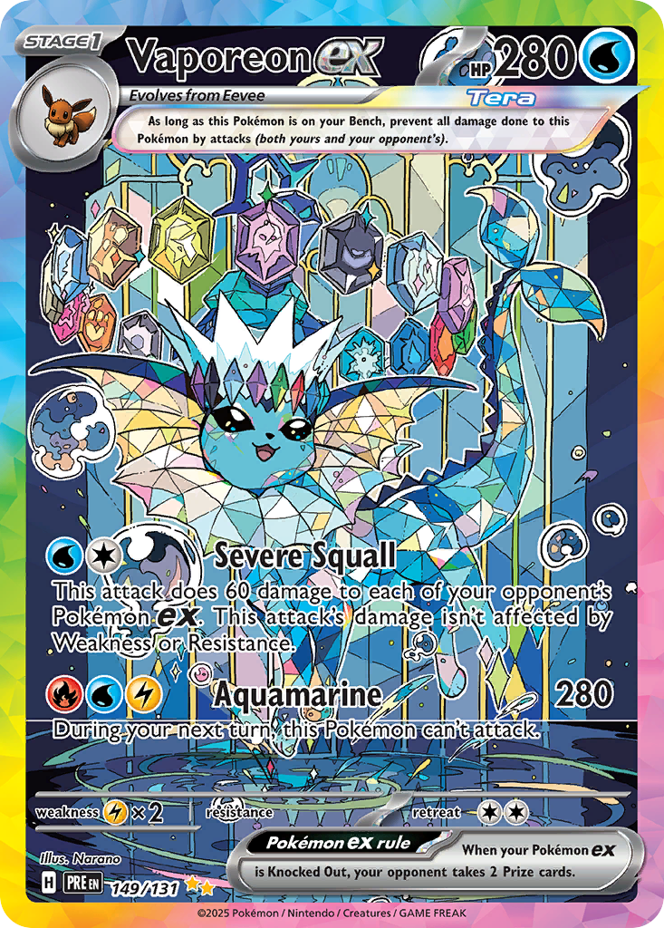 Prismatic Evolutions Vaporeon ex #149/131